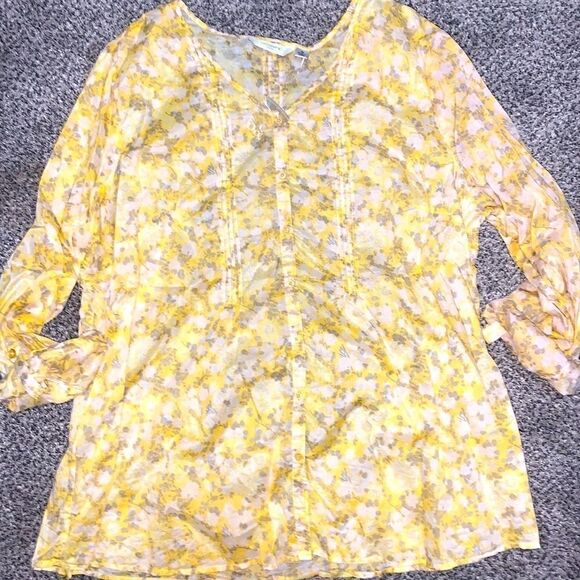 NWT Liz Claiborne Lightweight Button Up Blouse - XL - Picture 1 of 6